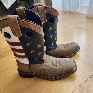 Kids USA Flag Western Boots